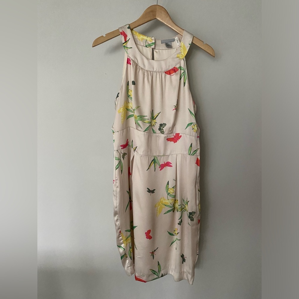 Cream floral halter dress
